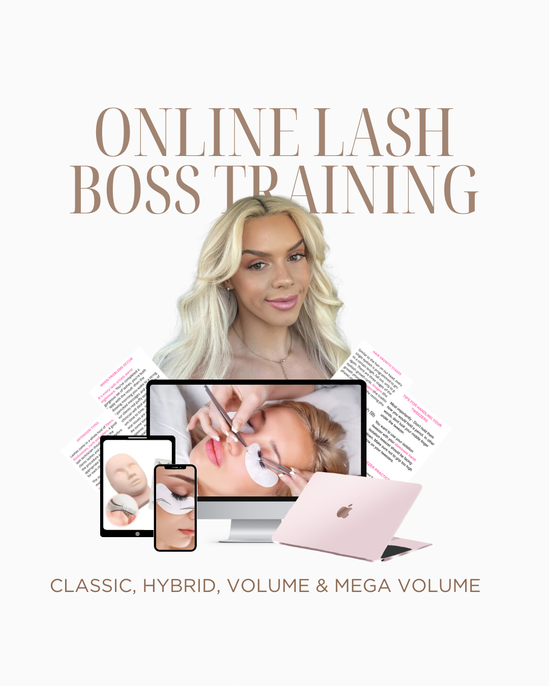 Online Classic, Hybrid & Pre Made Volume Lash Course